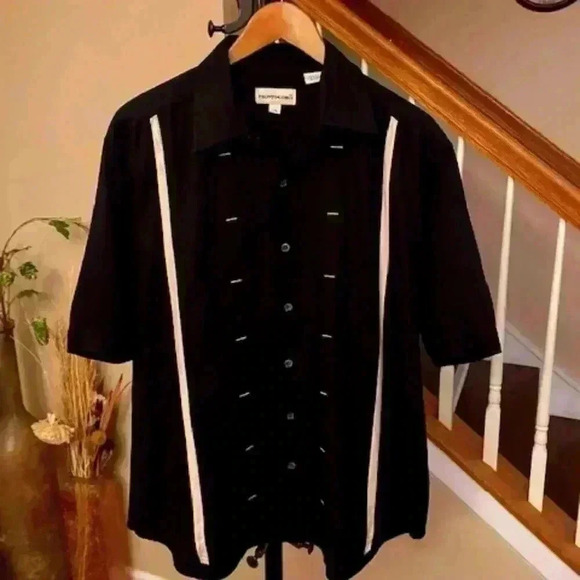 Pronto Uomo Mens Vintage 100% Silk Casual Button Down Shirt Size Large - Picture 10 of 10